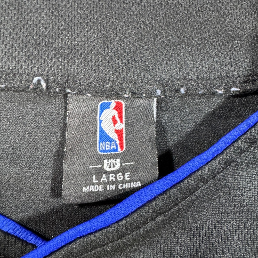 NBA Golden State Warriors Basketball Jersey Kids Large Black Blue 46 Button Up - Picture 7 of 7